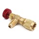 R410A AC Copper Flow Control Valve Adapter 1/4 to 5/16 for Refrigerant Charging Hose R410A AC Copper Flow Control Valve Adapter 1/4 to 5/16 for Refrigerant Charging Hose