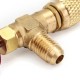 R410A AC Copper Flow Control Valve Adapter 1/4 to 5/16 for Refrigerant Charging Hose R410A AC Copper Flow Control Valve Adapter 1/4 to 5/16 for Refrigerant Charging Hose