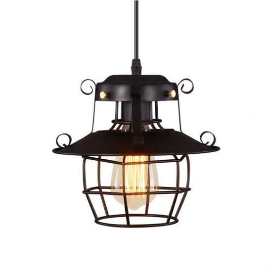 Retro Iron Cage Industrial Wire Frame Chandelier Ceiling Lamp Shade Lamp Cover