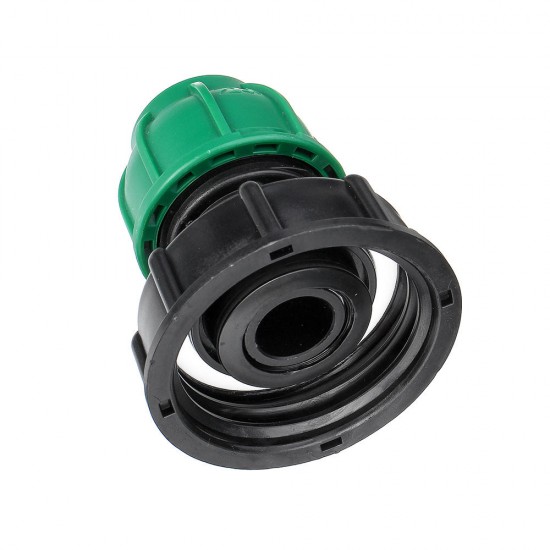 S60x6 1/2'' 3/4'' 1'' IBC Tank Drain Adapter Thread Outlet Tap Water Connector Replacement Green PP Ball Valve Fitting Parts for Home Garden