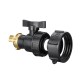S60x6 3/4'' IBC Tank Drain Adapter Fixing Hose Outlet Tap Water Connector Replacement PP Ball Valve Fitting Parts for Home Garden