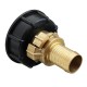 S60x6 IBC Faucet Tank Coarse Thread Drain Adapter to Brass with 20/25mm Hose Outlet Fitting Connector Replacement Valve Fitting Parts for Home Garden