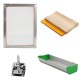 Screen Printing Tools Kit with Aluminum Frame Hinge Clamp Emulsion Coater Squeegee