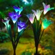 Solar Power Lily Rose Flower Stake Landscape Lamp Yard LED Light Outdoor Garden