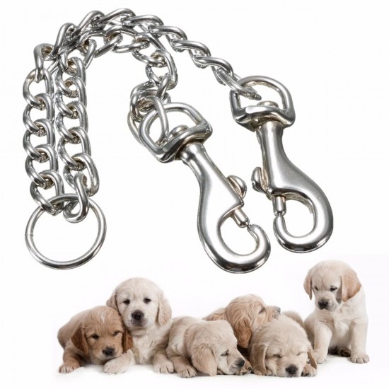 Stainless Double Headed Dog Traction Rope Pet Coupler Twin Lead Bite Resistant Pet Chain Stainless Double Headed Dog Traction Rope Pet Coupler Twin Lead Bite Resistant Pet Chain