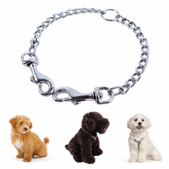 Stainless Double Headed Dog Traction Rope Pet Coupler Twin Lead Bite Resistant Pet Chain