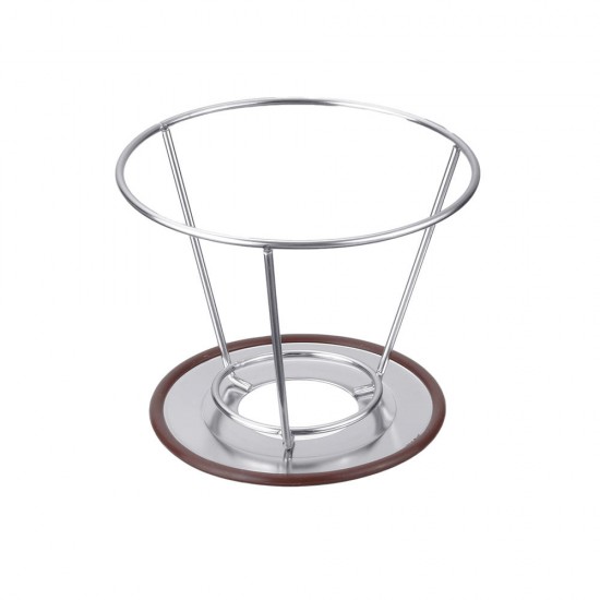 Stainless Steel Coffee Filter Double-layer Reusable Coffee Screen Funnel With Non-slip Cup Stand