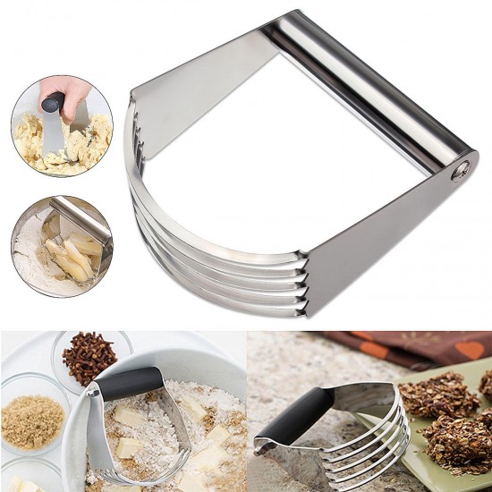 Stainless Steel Dough Pastry Blender Baking Cutter 5 Blade Mixer Bread Kitchen Tool Silver