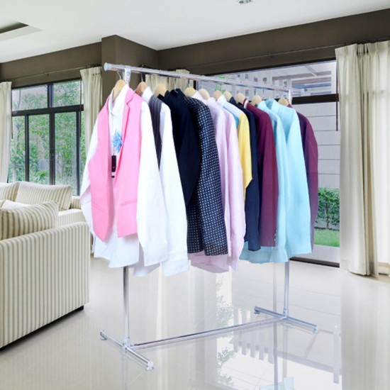 Stainless Steel Floor Cloth Drying Rack Coat Hanger Retractable Outdoor and indoor