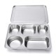 Stainless Steel Food Serving Tray Canteen Cafeteria Divided Lunch Box Bento Container with Lid