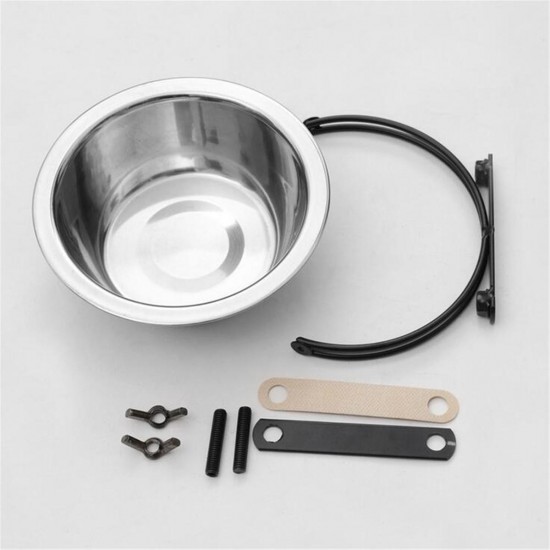 Stainless Steel Pet Dog Puppy Hanging Food Water Bowl Feeder For Crate Cage Coop Decorations