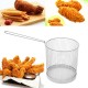 Stainless Steel Round Fry Basket Long Handle Fried Scampi Chips Chicken Fryer Strainer Stainless Steel Round Fry Basket Long Handle Fried Scampi Chips Chicken Fryer Strainer