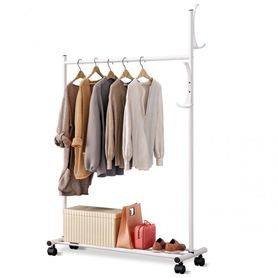 Standing Landing Drying Rack Cloth Hanger Wardrobe Hanging Floor Iron Organizer Storage Shelf