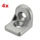 ZAS20 4Pcs Steel Ring Angle Bracket Corner Brackets Zinc alloy 20x20mm