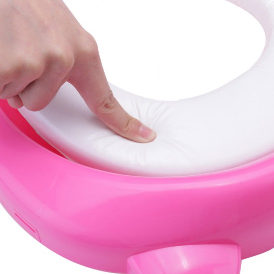 Super Safe Non-Slip Soft Kids Child Toilet Chair Seat Ladder Step Potty Training