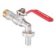 1/2'' Lever Brass Single Cold Tap Washing Machine Faucet Adapter w/ Nozzle Male Thread for Garden Irrigation
