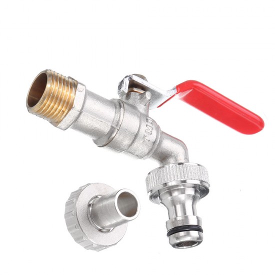 1/2'' Lever Brass Single Cold Tap Washing Machine Faucet Adapter w/ Nozzle Male Thread for Garden Irrigation 1/2'' Lever Brass Single Cold Tap Washing Machine Faucet Adapter w/ Nozzle Male Thread for Garden Irrigation