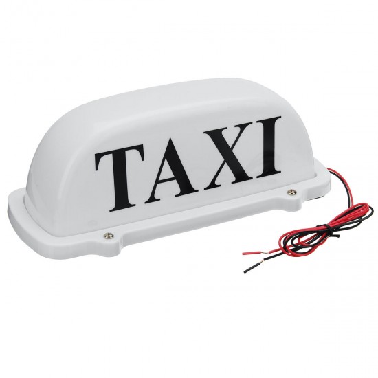 Taxi Magnetic Base Yellow LED Cab Taximeter Roof Top Sign Light Lamp White Box