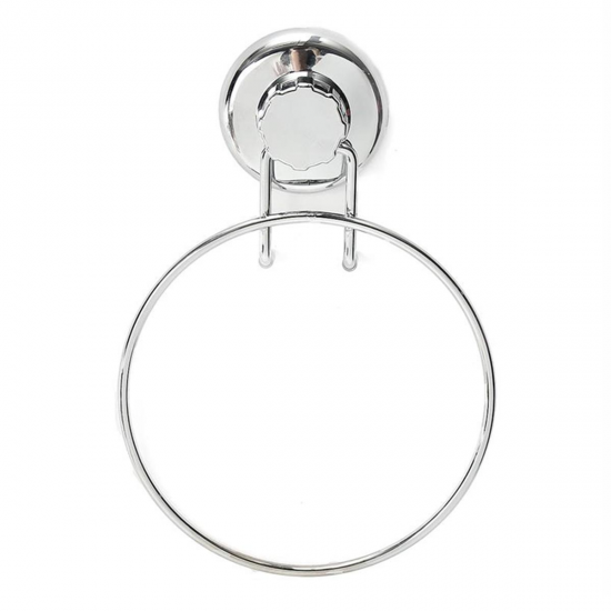 Towel Ring Holder Chrome No-Drilling Suction Cup Bathroom Kitchen Accessory Towel Holder