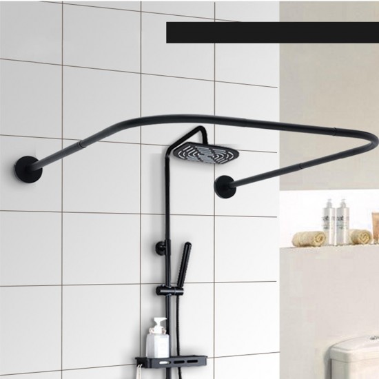 U Shape Extendable Telescopic Shower Curtain Rod 80-130cm Rail Rod U Shape Extendable Telescopic Shower Curtain Rod 80-130cm Rail Rod