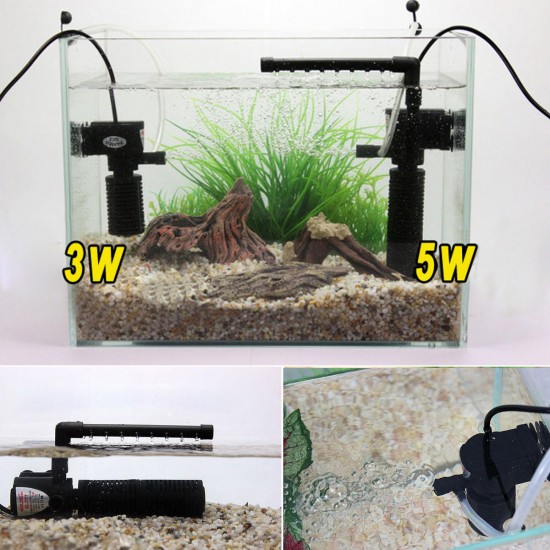 Ultra Silent Aquarium Submersible Oxygen Pump Fish Tank Water Internal Filter Circulating Rainfall