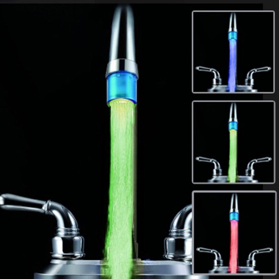 Water Flow Recognition 7 Colors Flashing LED Light Water Tap Faucet Light or LED Temperature Control Faucet Head