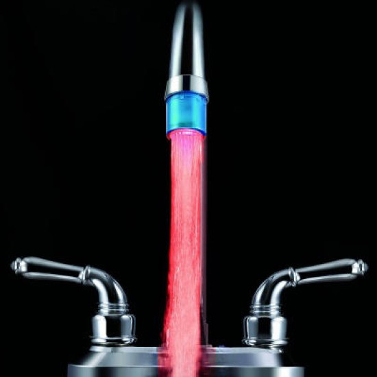 Water Flow Recognition 7 Colors Flashing LED Light Water Tap Faucet Light or LED Temperature Control Faucet Head