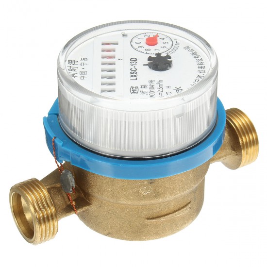 Water Meter Flow Cold Hot Water House Garden Various Water Hose Pipe Connectors 1.5m3/h