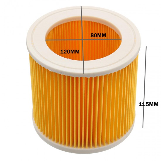 Wet & Dry Vacuum Cleaner Cartridge Filter Replacement for Karcher MV2 WD2.200 WD3.500 A2504 A2654