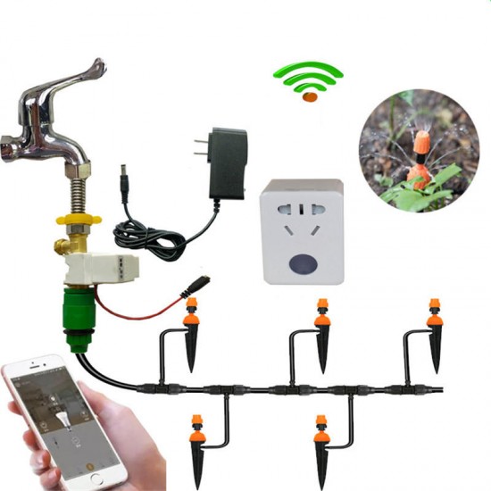 WiFi Garden Watering System Drip Irrigation Remote Control Automatic Watering Timer 10M WiFi Garden Watering System Drip Irrigation Remote Control Automatic Watering Timer 10M
