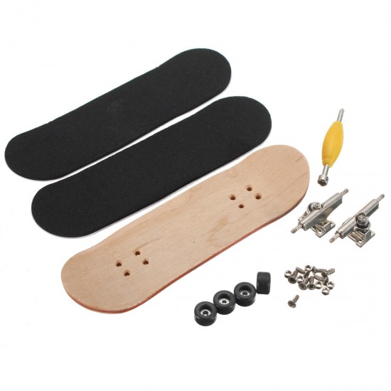 Wooden Deck Fingerboard Skateboard Maple Wood with Bearings Kids Gift Decorations Wooden Deck Fingerboard Skateboard Maple Wood with Bearings Kids Gift Decorations