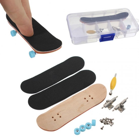 Wooden Deck Fingerboard Skateboard Maple Wood with Bearings Kids Gift Decorations Wooden Deck Fingerboard Skateboard Maple Wood with Bearings Kids Gift Decorations
