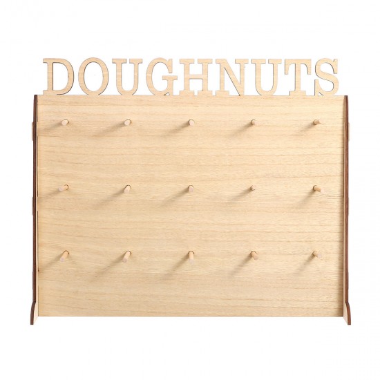 Wooden Donut Wall Stand Holder Sweet Doughnut Holds Wedding Party Kitchen Storage Rack