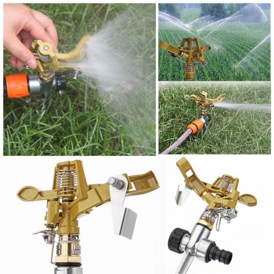 Zinc Alloy Lawn Garden Sprinkler 360° Water Spray Hose Irrigation System Tools