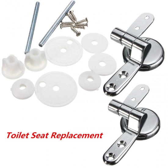 Zinc Alloy Universal Toilet Seat Fitting Replacement Repair Chrome Hinge Kit