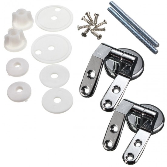 Zinc Alloy Universal Toilet Seat Fitting Replacement Repair Chrome Hinge Kit