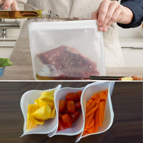 Ziplock Reusable Food Storage Bags Seal Fresh Fruit Pouch Produce Bag