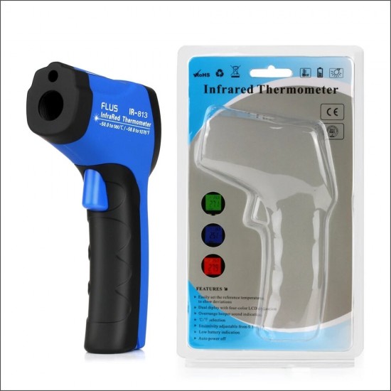 IR-813 -50锝?50°-58锝?022° Digital Infrared Thermometers Non-contact Four Color LCD Display IR Thermometer Handheld Portable Outdoor Thermometer