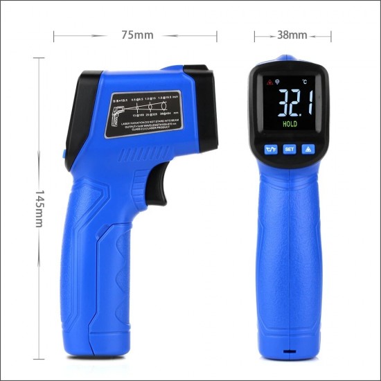 IR-88 -50°380°/ -58°716°Non-contact IR Thermometer Digital Infrared Thermometer Handheld Portable Electronic Outdoor Mini Laser Thermometer