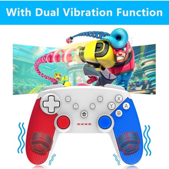 N-Switch bluetooth Wireless Gamepad 6-axis Non-slip Sensor Game Controller LED Indicator Joystick