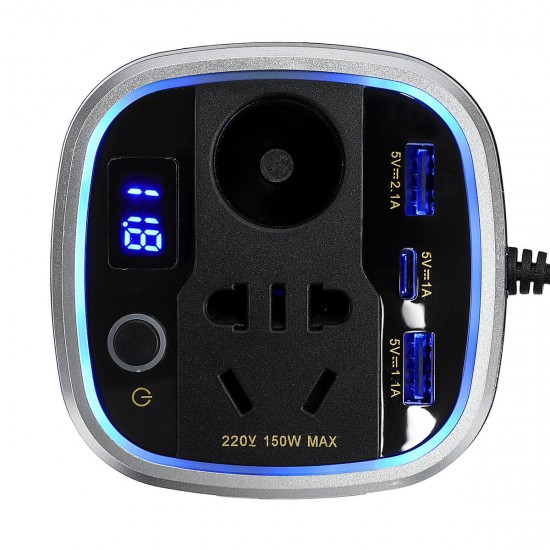 150W Car Power Inverter DC 12V To AC 220V USB Charger Converter