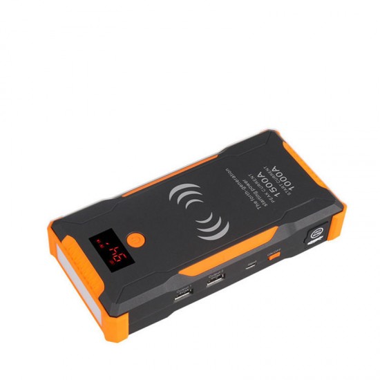 22000mAh Portable Car Jump Starter Peak 1500A Power Bank Quick Wireless Charging Emergency Battery Booster Waterproof with LED Flashlight USB Port 22000mAh Portable Car Jump Starter Peak 1500A Power Bank Quick Wireless Charging Emergency Battery Booster Waterproof with LED Flashlight USB Port