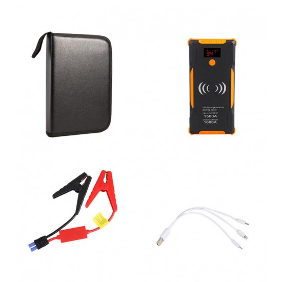 22000mAh Portable Car Jump Starter Peak 1500A Power Bank Quick Wireless Charging Emergency Battery Booster Waterproof with LED Flashlight USB Port 22000mAh Portable Car Jump Starter Peak 1500A Power Bank Quick Wireless Charging Emergency Battery Booster Waterproof with LED Flashlight USB Port