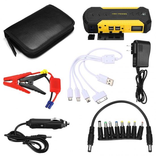 88000mAH Digital Car Jump Starter Battery Charger 4 USB Emergency Power Supply