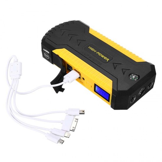 88000mAH Digital Car Jump Starter Battery Charger 4 USB Emergency Power Supply