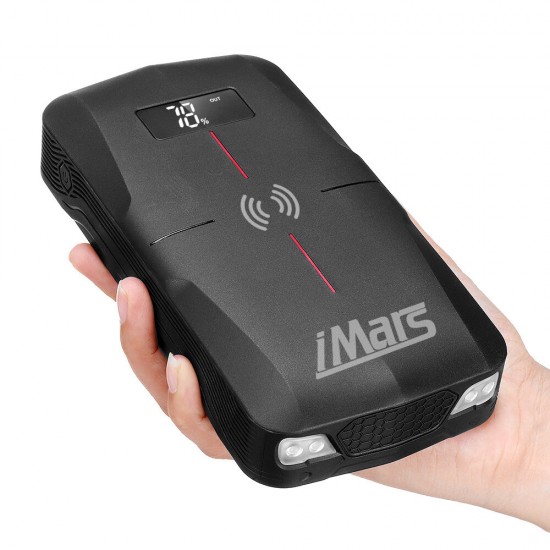 iMars J03 Portable Car Jump Starter 16000mAh 1300A Emergency Battery Booster 10W Wireless Charging QC3.0 Power Bank Waterproof with LED Flashlight