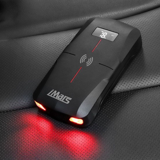 iMars J03 Portable Car Jump Starter 16000mAh 1300A Emergency Battery Booster 10W Wireless Charging QC3.0 Power Bank Waterproof with LED Flashlight