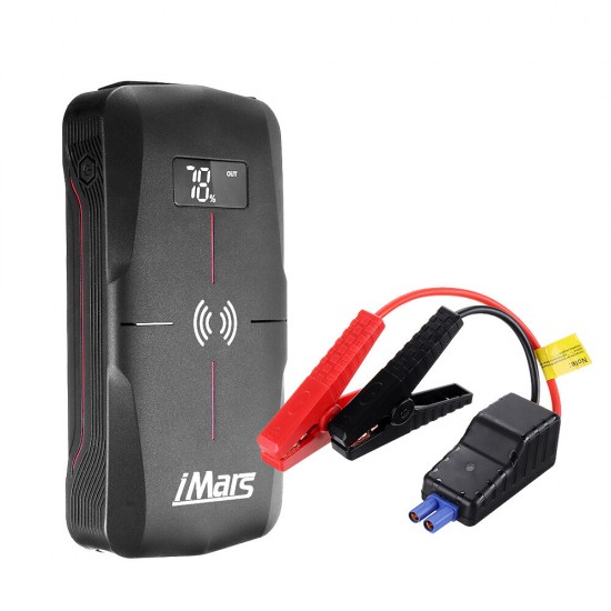 iMars J03 Portable Car Jump Starter 16000mAh 1300A Emergency Battery Booster 10W Wireless Charging QC3.0 Power Bank Waterproof with LED Flashlight