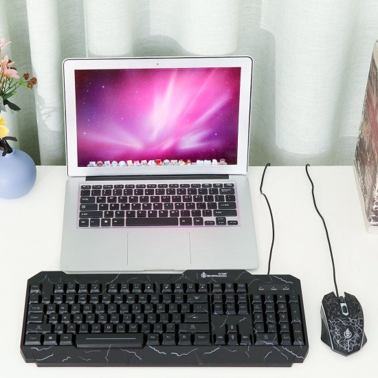 104 Key USB Wired Gaming Keyboard and Mouse Set RGB LED Changing Backlight Mouse For Computer Desktop Notebook 104 Key USB Wired Gaming Keyboard and Mouse Set RGB LED Changing Backlight Mouse For Computer Desktop Notebook