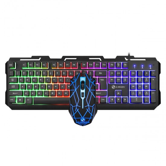 104 Key USB Wired Gaming Keyboard and Mouse Set Waterproof LED Multi-Colored Changing Backlight Mouse For PS3/Xbox Computer Desktop Notebook